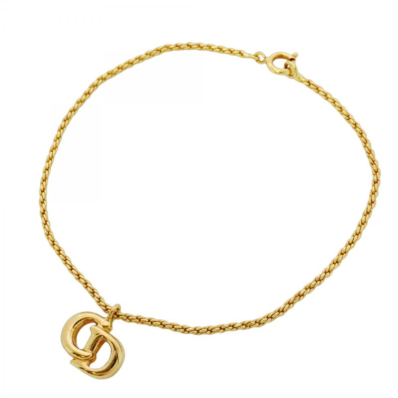 Christian Dior Bracelet CD Logo GP Plated Gold Ladies