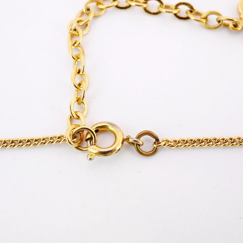 Christian Dior Necklace CD Logo Oval GP Plated Gold Ladies