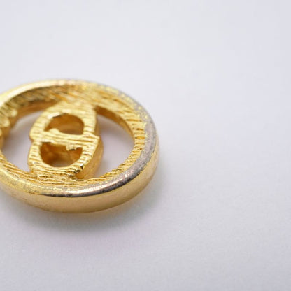 Christian Dior Necklace CD Logo Oval GP Plated Gold Ladies