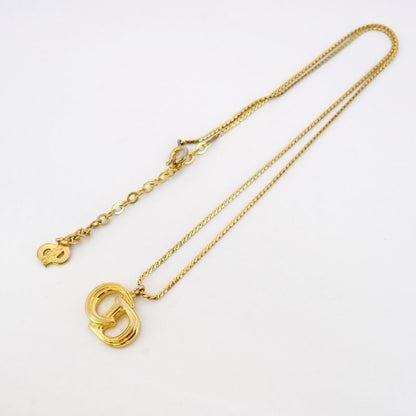 Christian Dior Necklace CD Logo GP Plated Gold Ladies