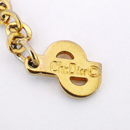 Christian Dior Necklace CD Logo GP Plated Gold Ladies