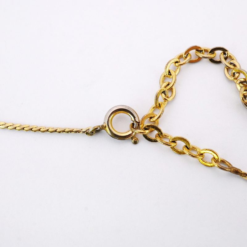 Christian Dior Necklace CD Logo GP Plated Gold Ladies