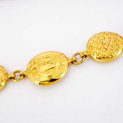 Chanel Necklace Vintage Chanel Logo Mademoiselle GP Plated Gold Ladies