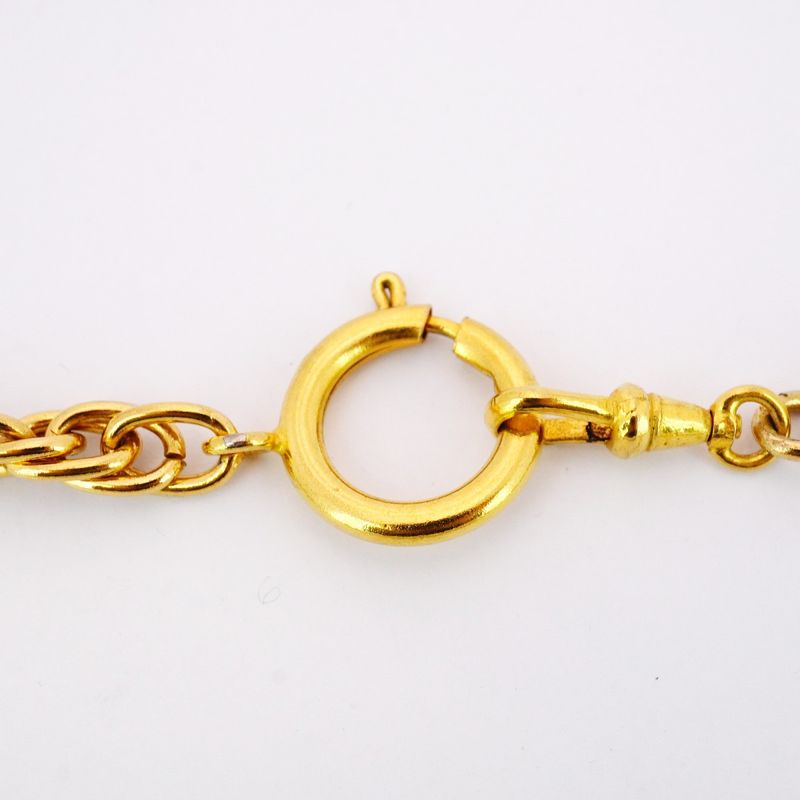 Chanel Necklace Vintage Chanel Logo Mademoiselle GP Plated Gold Ladies