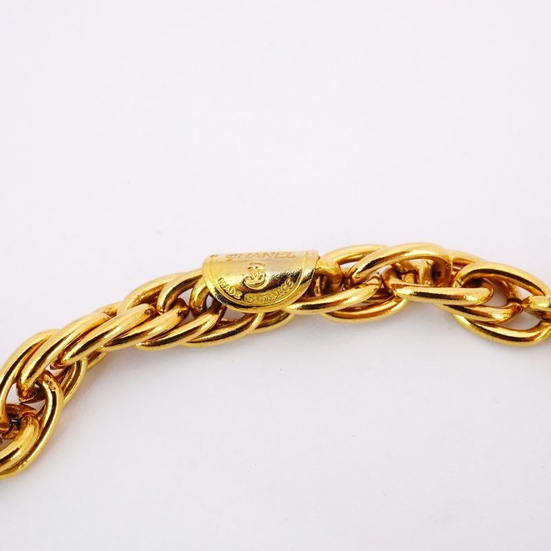 Chanel Necklace Vintage Chanel Logo Mademoiselle GP Plated Gold Ladies