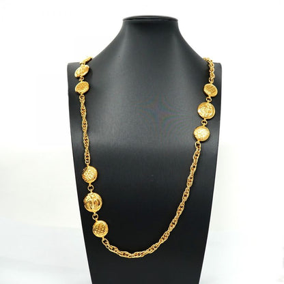 Chanel Necklace Vintage Chanel Logo Mademoiselle GP Plated Gold Ladies