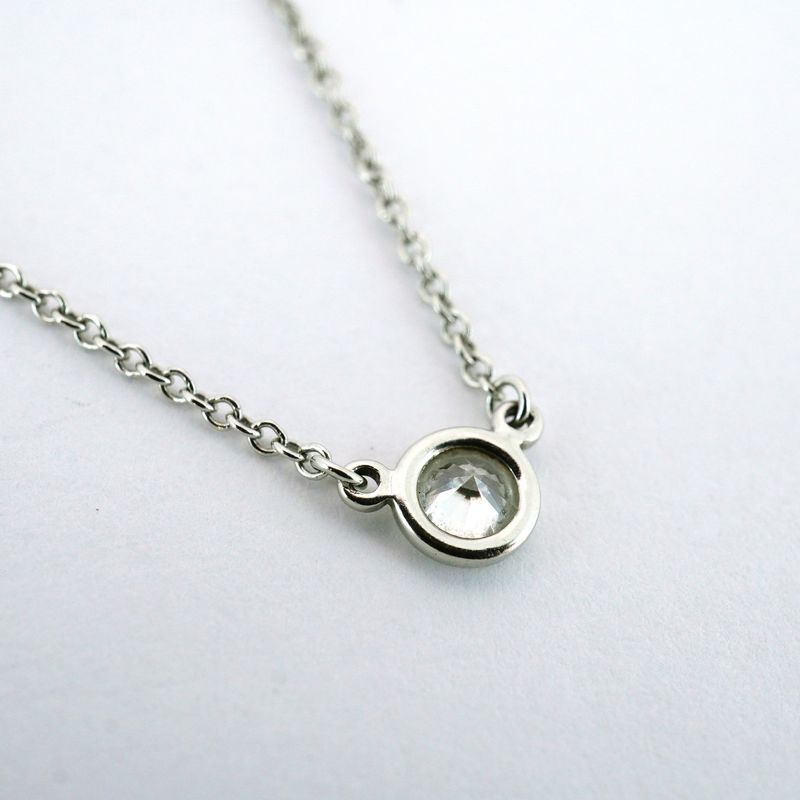 Tiffany & Co Necklace By-the-yard 1PD Pt950 Platinum Diamond Ladies