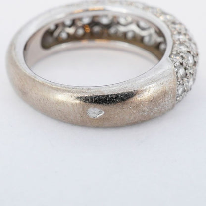 Cartier Ring Etancel Half Eternity Pavé 18K White Gold White Togo Old Diamond