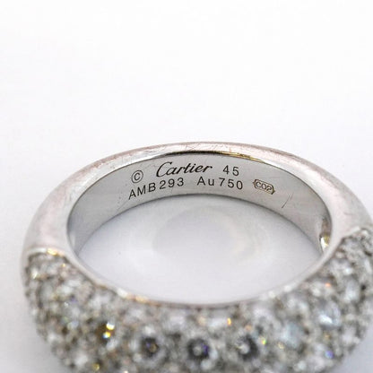 Cartier Ring Etancel Half Eternity Pavé 18K White Gold White Togo Old Diamond