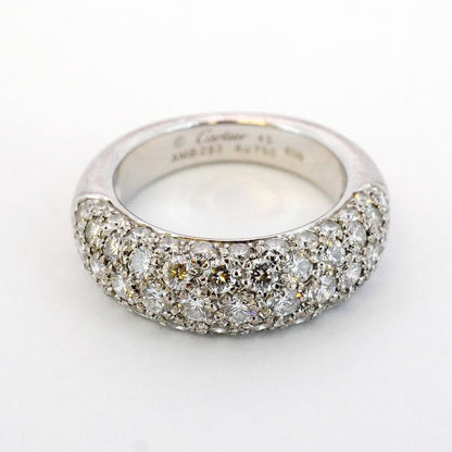 Cartier Ring Etancel Half Eternity Pavé 18K White Gold White Togo Old Diamond
