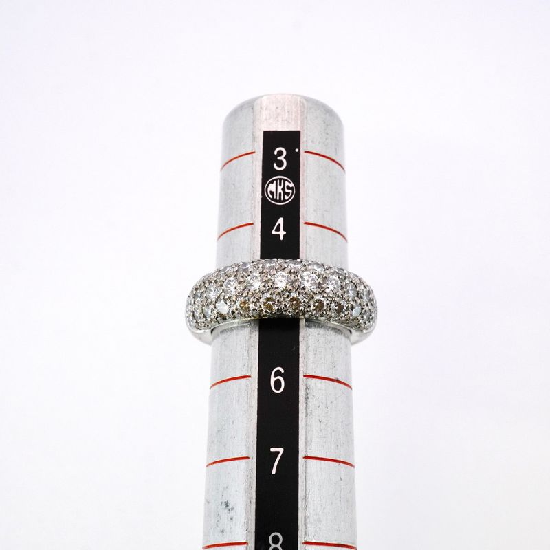 Cartier Ring Etancel Half Eternity Pavé 18K White Gold White Togo Old Diamond