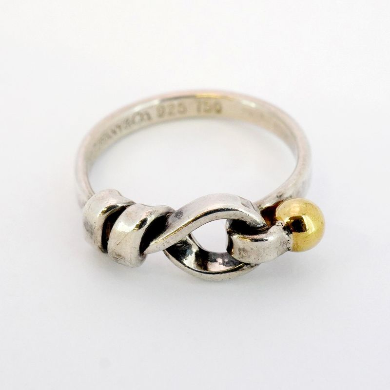 Tiffany & Co Ring Hook And Eye 18K Yellow Gold Yellow Gold Silver 925 Size 10