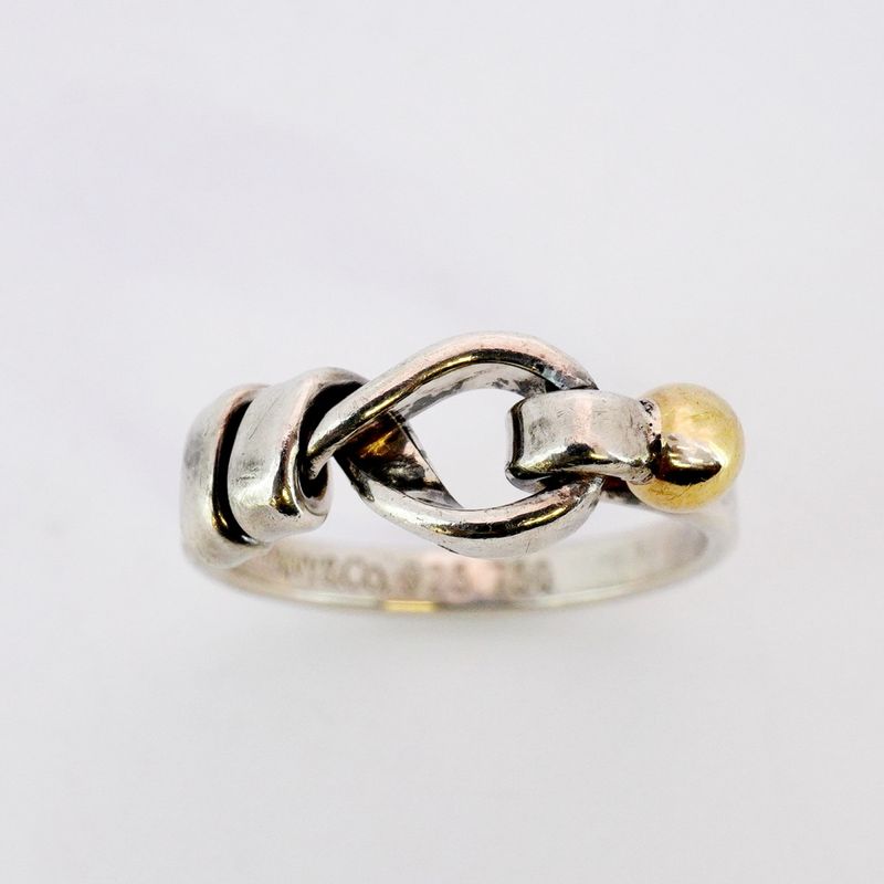 Tiffany & Co Ring Hook And Eye 18K Yellow Gold Yellow Gold Silver 925 Size 10