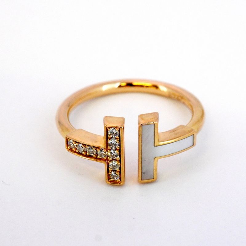 Tiffany & Co Ring T-wire 18K Pink Gold Pink Gold Diamond Mother Of Pearl Size