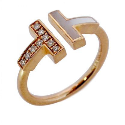 Tiffany & Co Ring T-wire 18K Pink Gold Pink Gold Diamond Mother Of Pearl Size