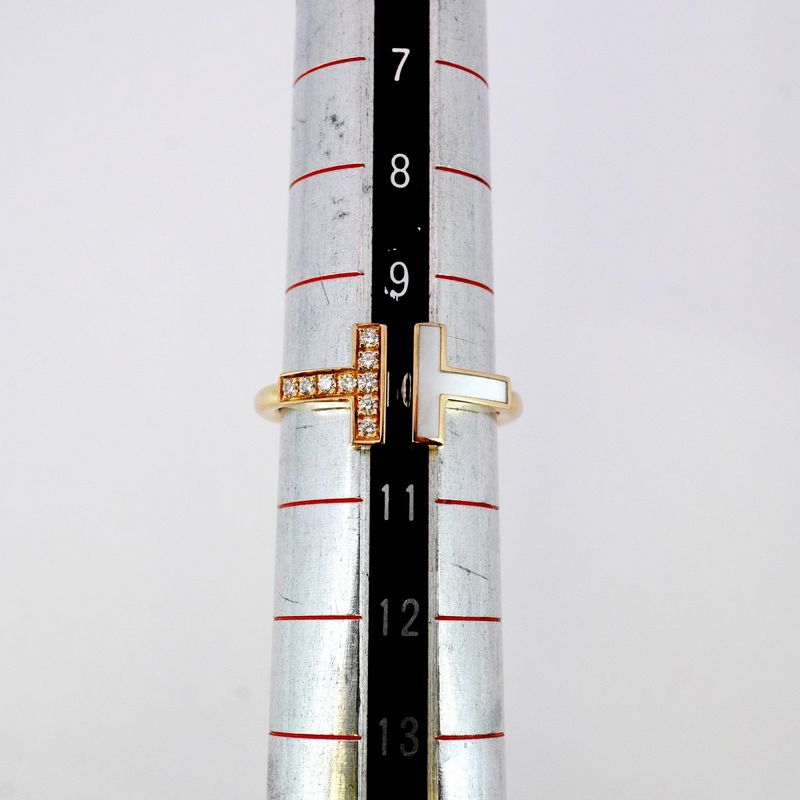 Tiffany & Co Ring T-wire 18K Pink Gold Pink Gold Diamond Mother Of Pearl Size