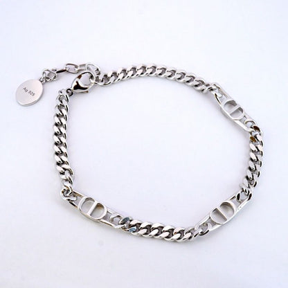 Christian Dior Bracelet CD Logo Silver 925 Ladies