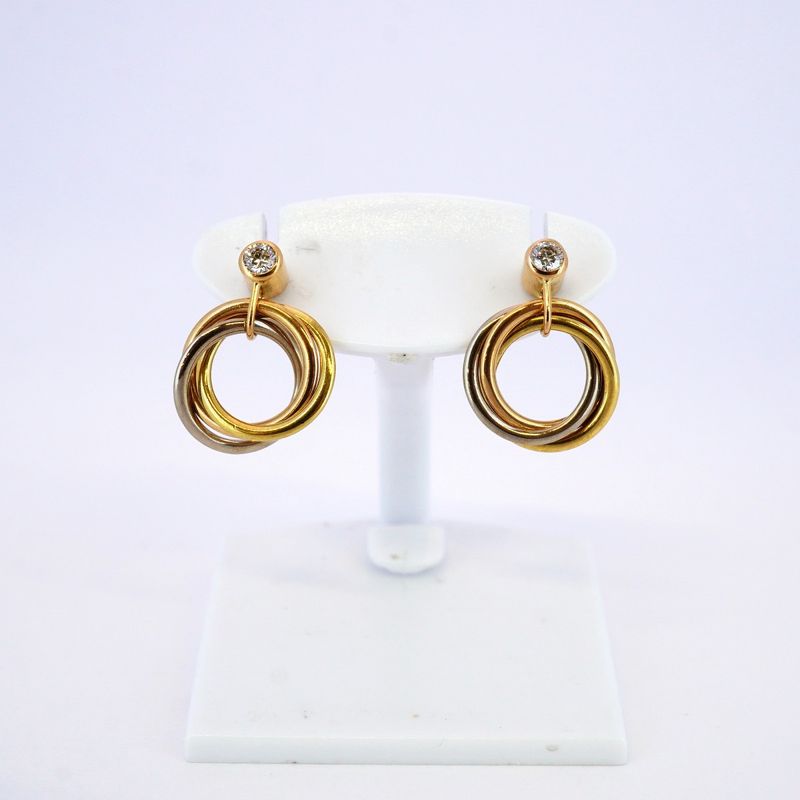 Cartier Earrings Trinity 18K Yellow Gold Yellow Gold 18K White Gold White Togo