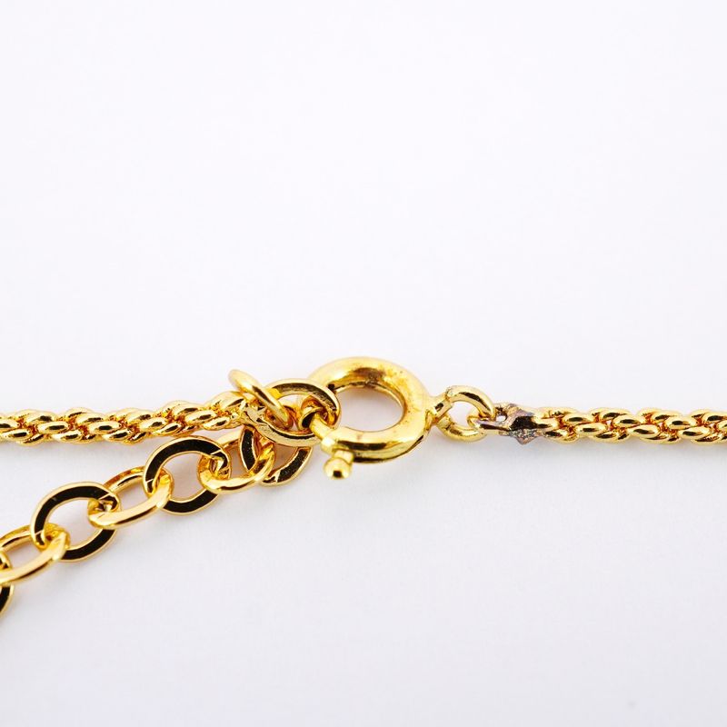 Christian Dior Necklace CD Logo Round Shape Circle GP Plated Gold Ladies