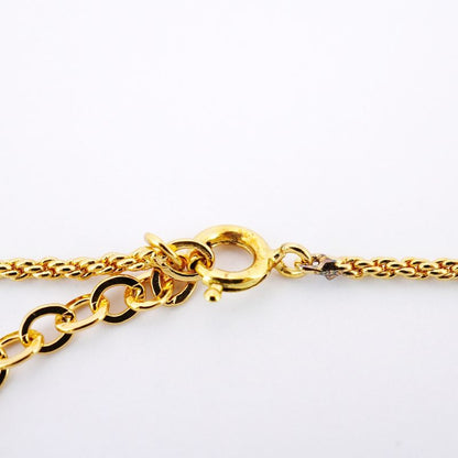 Christian Dior Necklace CD Logo Round Shape Circle GP Plated Gold Ladies