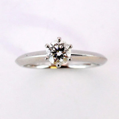 Tiffany & Co Ring Solitaire 1PD Pt950 Platinum Diamond 034ct #8 Ladies