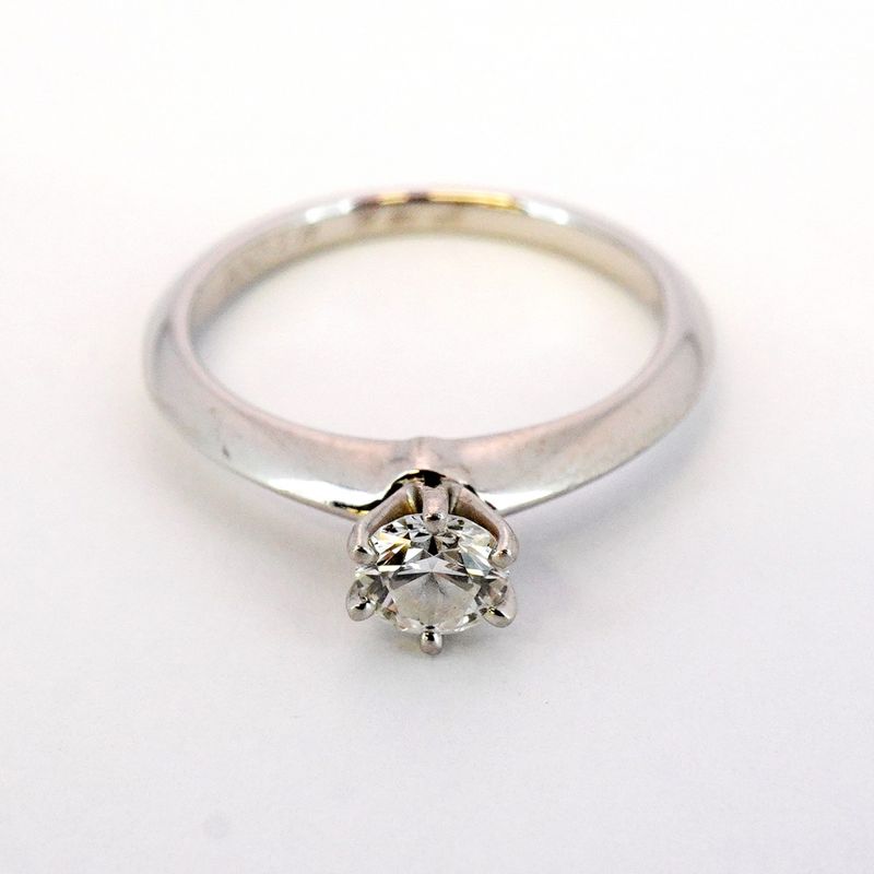 Tiffany & Co Ring Solitaire 1PD Pt950 Platinum Diamond 034ct #8 Ladies