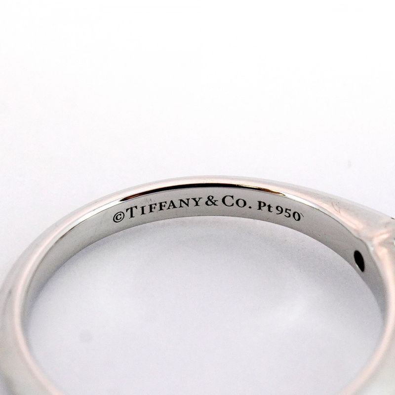 Tiffany & Co Ring Solitaire 1PD Pt950 Platinum Diamond 034ct #8 Ladies