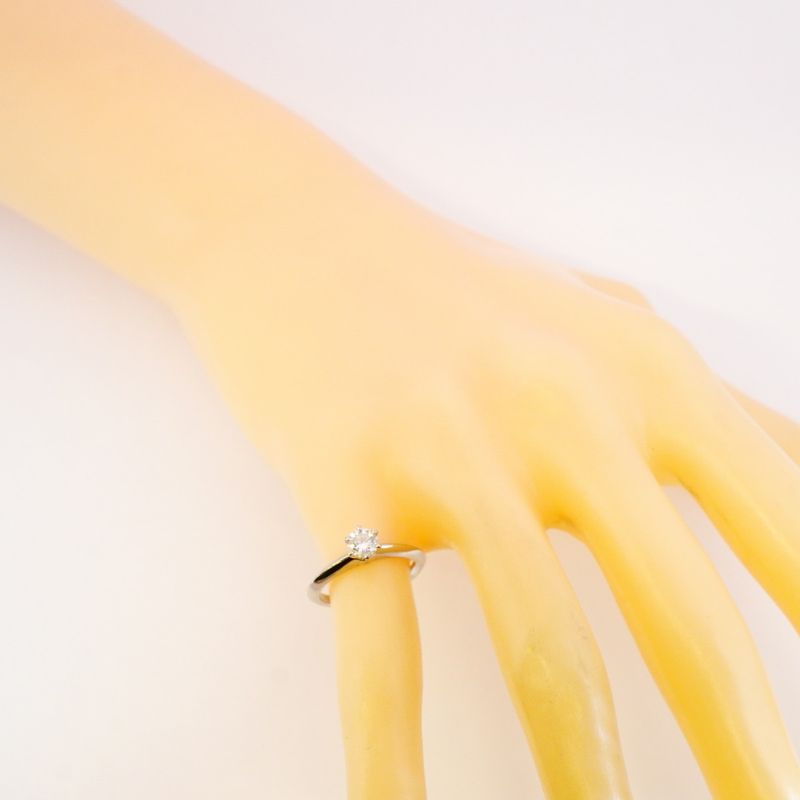 Tiffany & Co Ring Solitaire 1PD Pt950 Platinum Diamond 034ct #8 Ladies