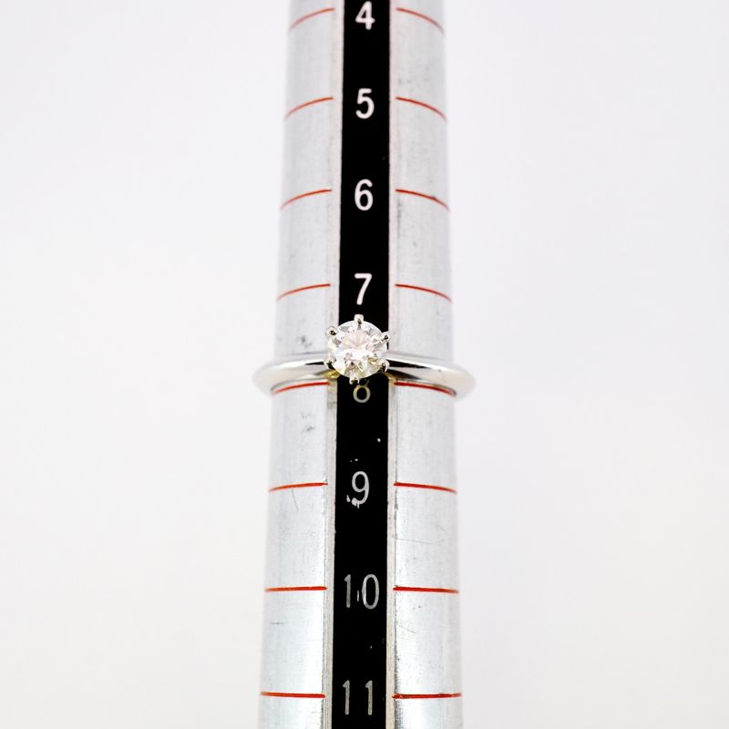 Tiffany & Co Ring Solitaire 1PD Pt950 Platinum Diamond 034ct #8 Ladies