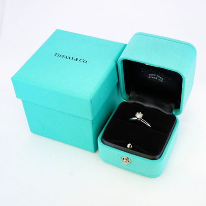 Tiffany & Co Ring Solitaire 1PD Pt950 Platinum Diamond 034ct #8 Ladies
