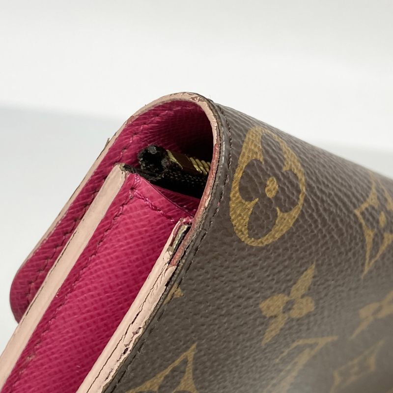 Louis Vuitton Long Wallet Monogram Portefeuille Emily Flower Charm M64202 Brown