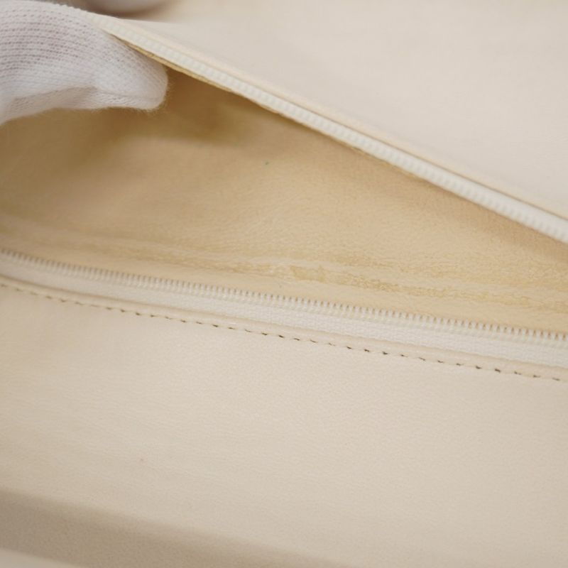 Chanel Shoulder Bag Matelasse Lambskin White Gold Hardware Women