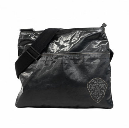 Gucci Shoulder Bag Cles Sto 181098 PVC Black Silver Hardware Women