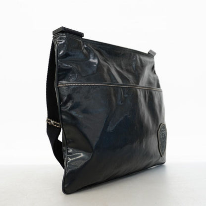 Gucci Shoulder Bag Cles Sto 181098 PVC Black Silver Hardware Women