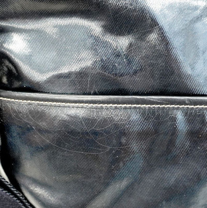 Gucci Shoulder Bag Cles Sto 181098 PVC Black Silver Hardware Women