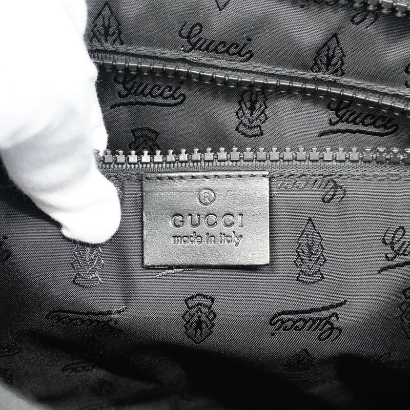 Gucci Shoulder Bag Cles Sto 181098 PVC Black Silver Hardware Women