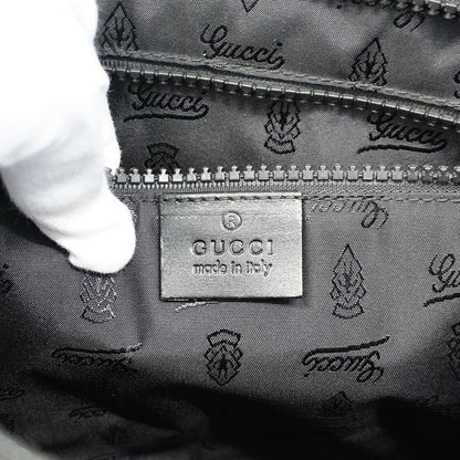 Gucci Shoulder Bag Cles Sto 181098 PVC Black Silver Hardware Women