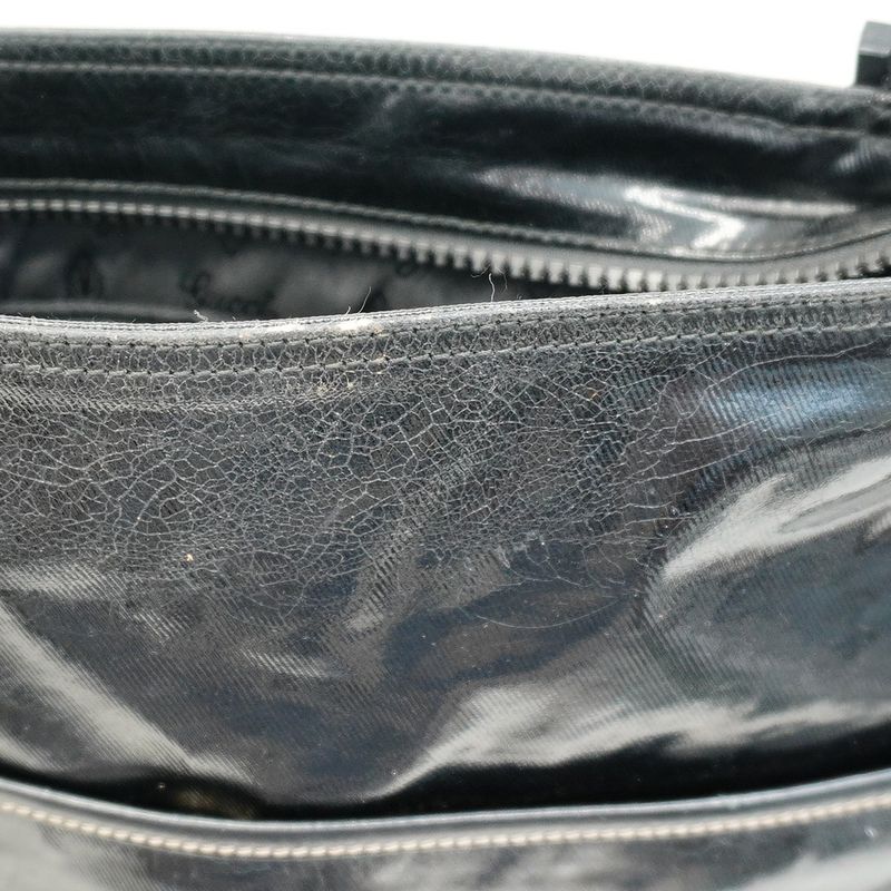 Gucci Shoulder Bag Cles Sto 181098 PVC Black Silver Hardware Women