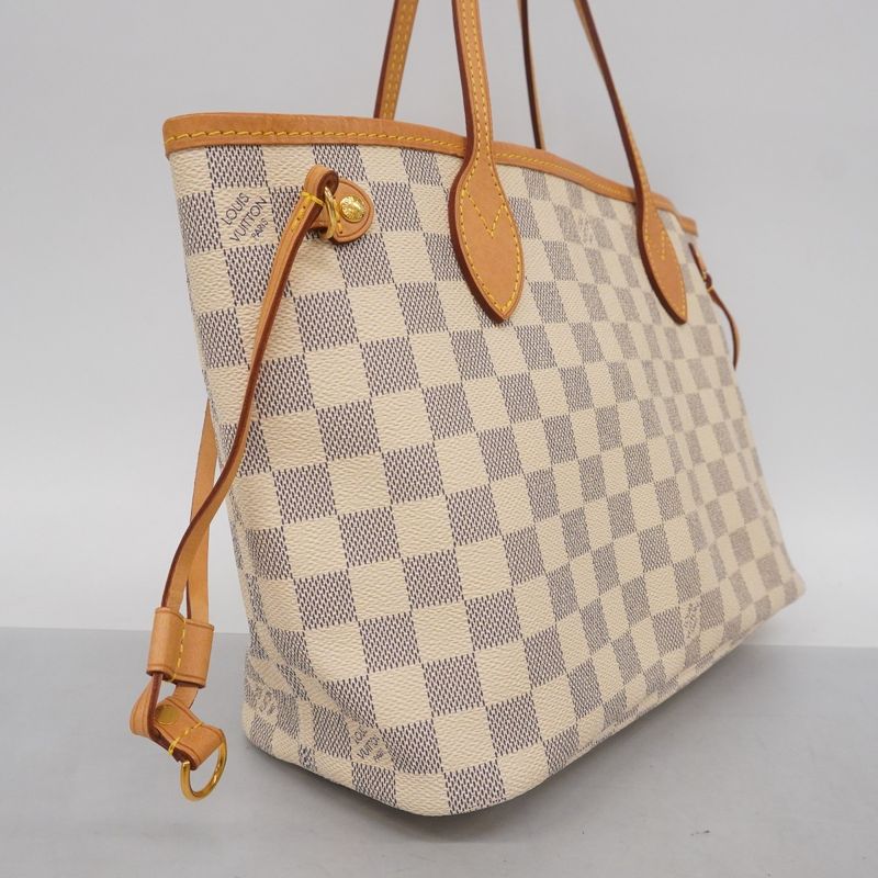 Louis Vuitton Tote Bag Damier Azure Neverfull PM N40605 White Ladies