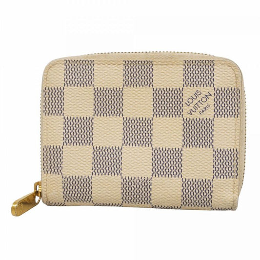 Louis Vuitton Coin Case Damier Azure Zippy Coin Purse N63069 White Ladies