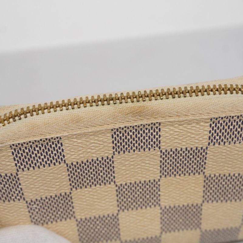 Louis Vuitton Coin Case Damier Azure Zippy Coin Purse N63069 White Ladies