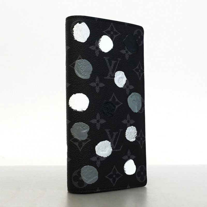 Louis Vuitton Long Wallet Monogram-eclipse Yayoi Kusama Portefeuille Brazza
