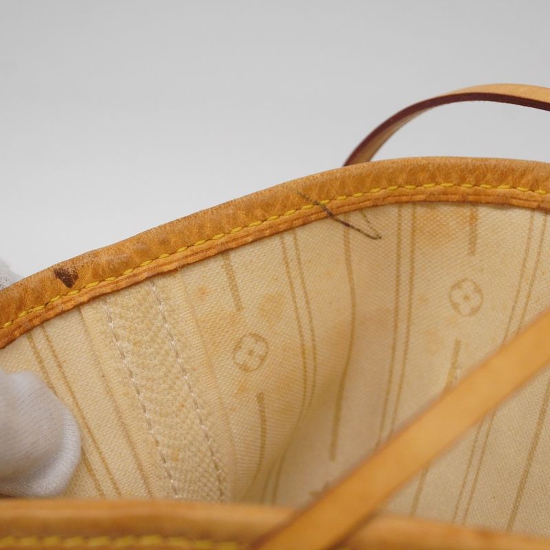 Louis Vuitton Tote Bag Damier Azure Neverfull MM N51107 White Ladies