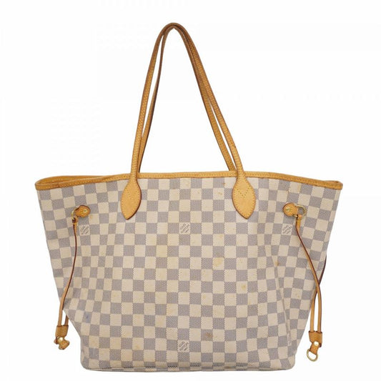 Louis Vuitton Tote Bag Damier Azure Neverfull MM N51107 White Ladies
