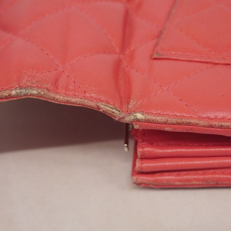 Chanel Long Wallet Matelasse Lambskin Pink Silver Hardware Women