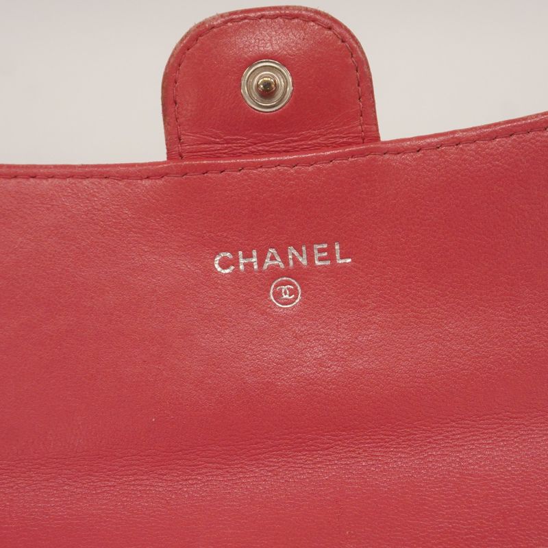Chanel Long Wallet Matelasse Lambskin Pink Silver Hardware Women