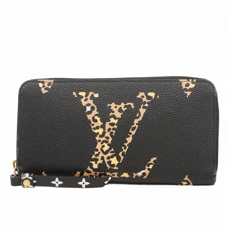 Louis Vuitton Long Wallet Monogram Jungle Zippy Wallet M44744 Brown Noir Black