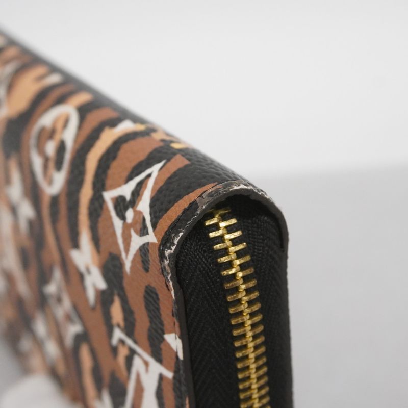 Louis Vuitton Long Wallet Monogram Jungle Zippy Wallet M44744 Brown Noir Black