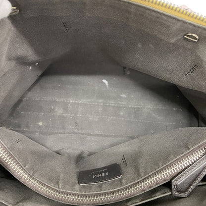 Fendi Handbag By-the-way Leather Gray Yellow Pink Silver Hardware 2way Bag