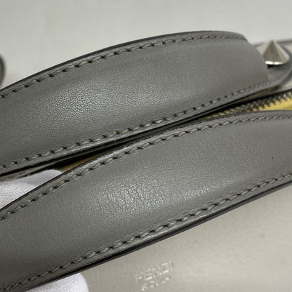 Fendi Handbag By-the-way Leather Gray Yellow Pink Silver Hardware 2way Bag